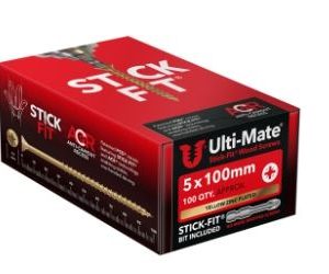 Box Ulti-Mate Stick-Fit Wood Screws Zinc